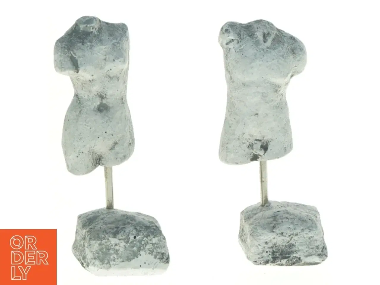 Billede 1 - Gipsskulptur af torso - 2 stk (str. 14,5 x, 6 cm og 15 x 6 cm)