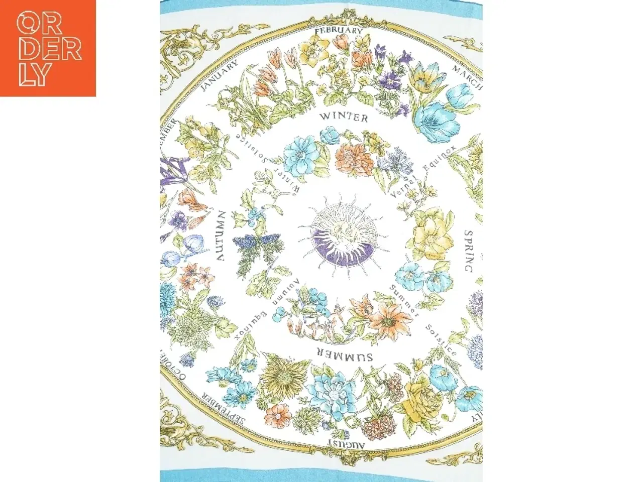 Billede 5 - Tørklæde med blomsterprint (str. 90 x 85 cm)