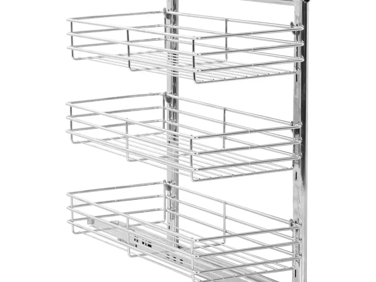 Billede 4 - Udtrækskurv til køkkenskab tre lag 47x25x56 cm sølv