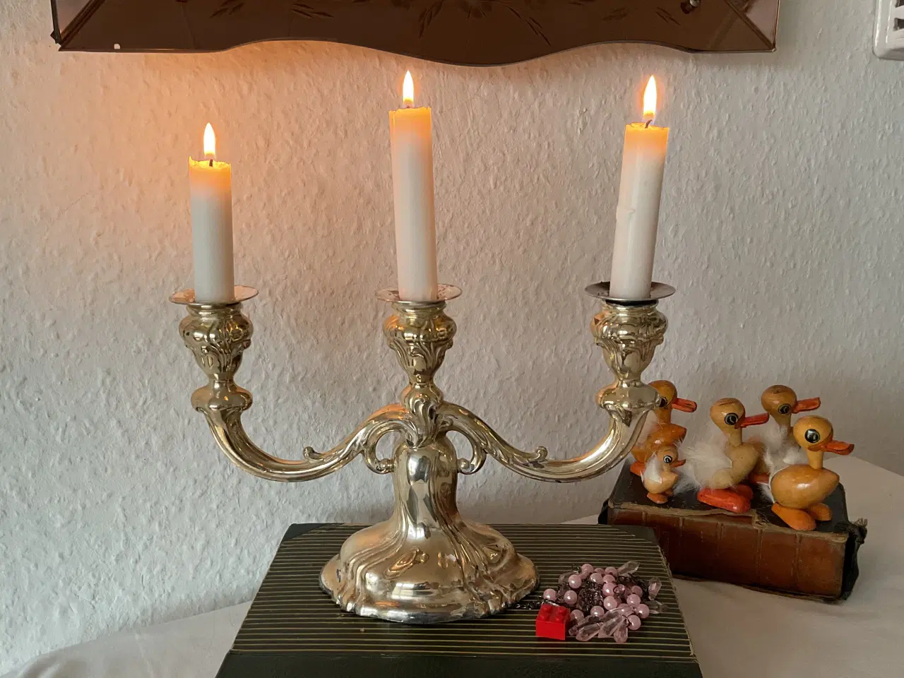 Billede 1 - Pletsølv lysestage 