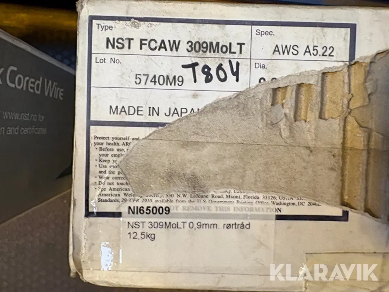 Billede 2 - Svejsetråd NST FCAW 309MoLT