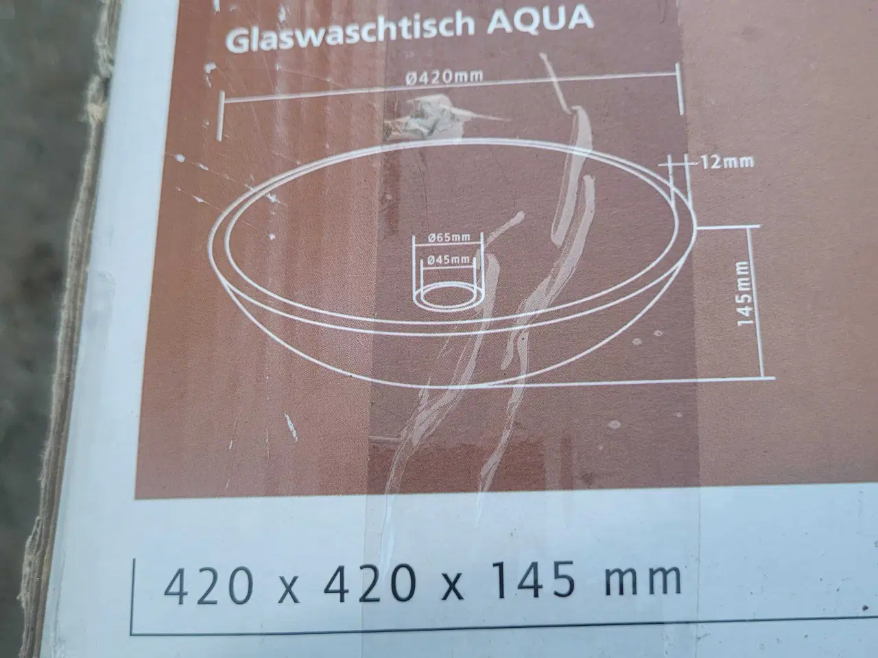 Billede 2 - Håndvask i glas krystaller m bund m bundventventil