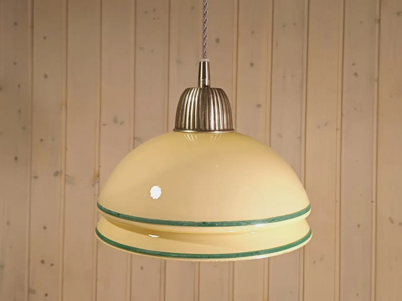 Billede 4 - Vintage/Retro loftlampe med glasskærm og bakelit