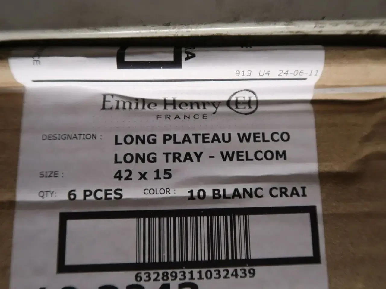 Billede 1 - 6 stk. Fad oval kalkhvid B420 x D150 x H17 mm Emile Henry
