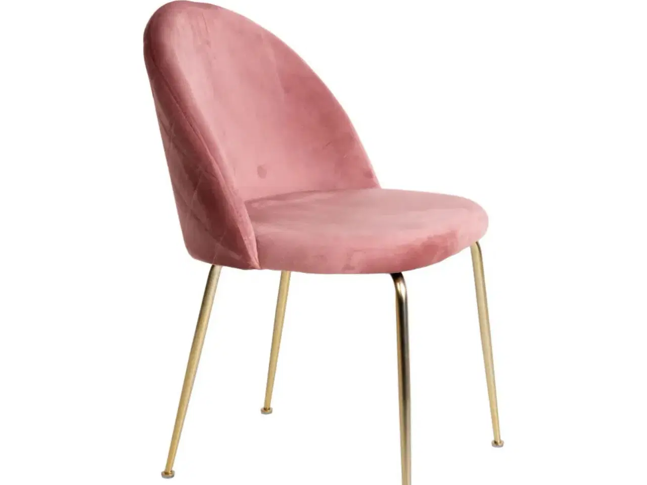Billede 2 - Stol i rosa velour med ben i messing look