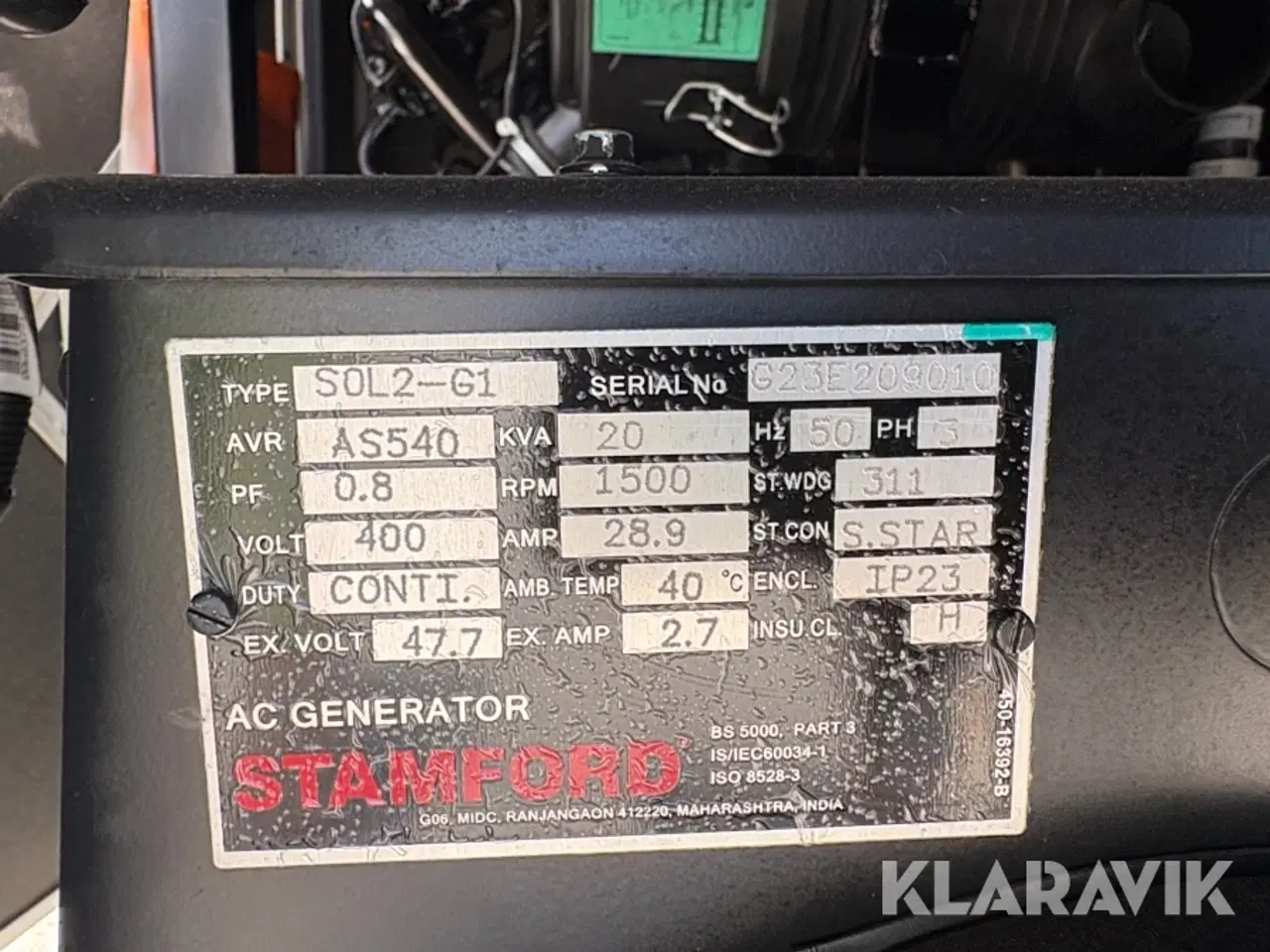 Billede 7 - Generator 20KVA Thrime