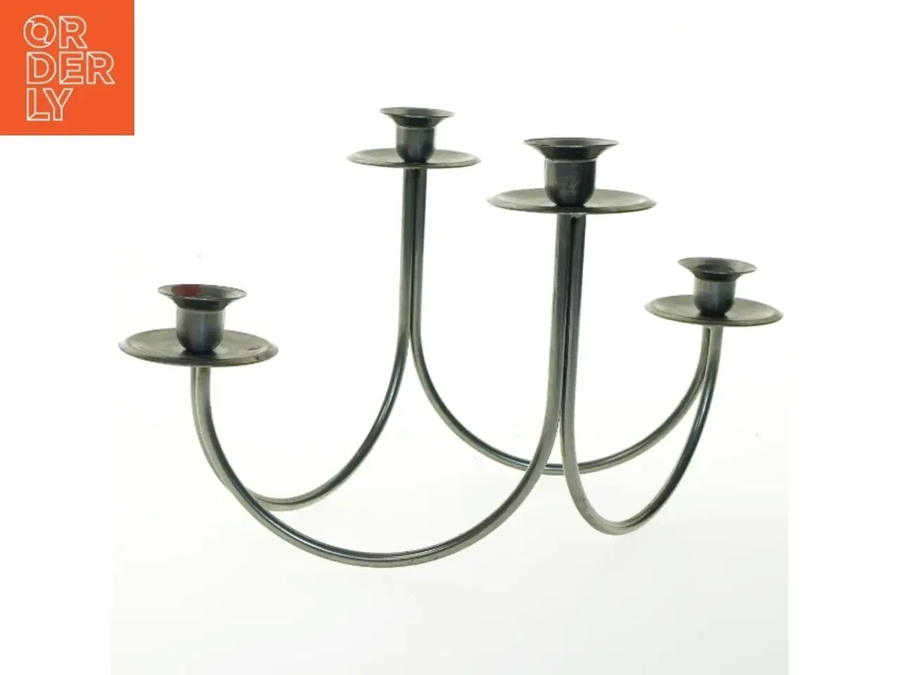 Billede 1 - Metal lysestage til fire lys (adventsstage) (str. 36x23x21 cm)