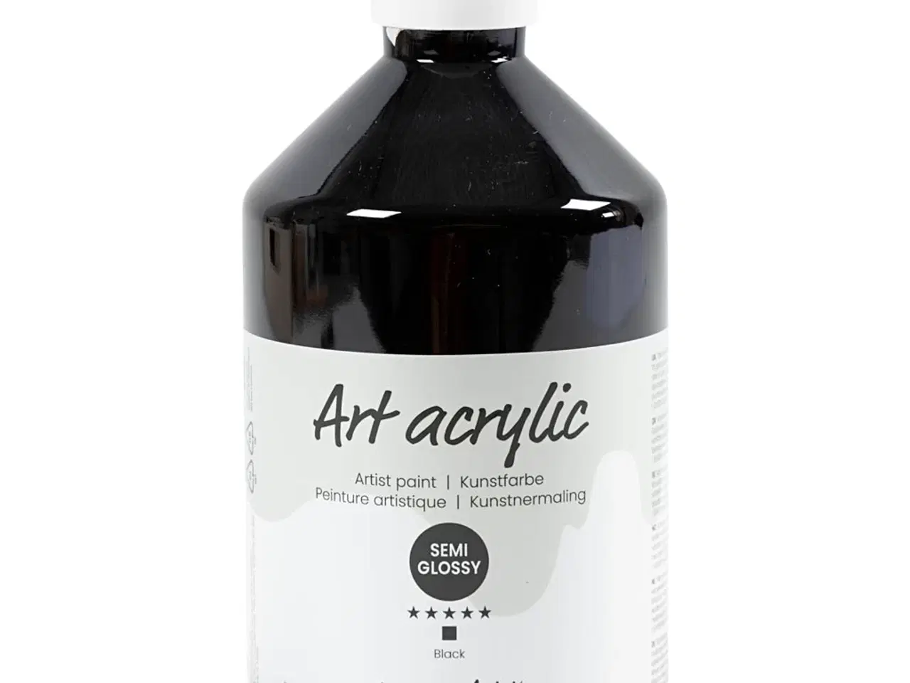 Billede 1 - Art Akrylmaling, halvblank, dækkende, sort, 500 ml/ 1 fl.