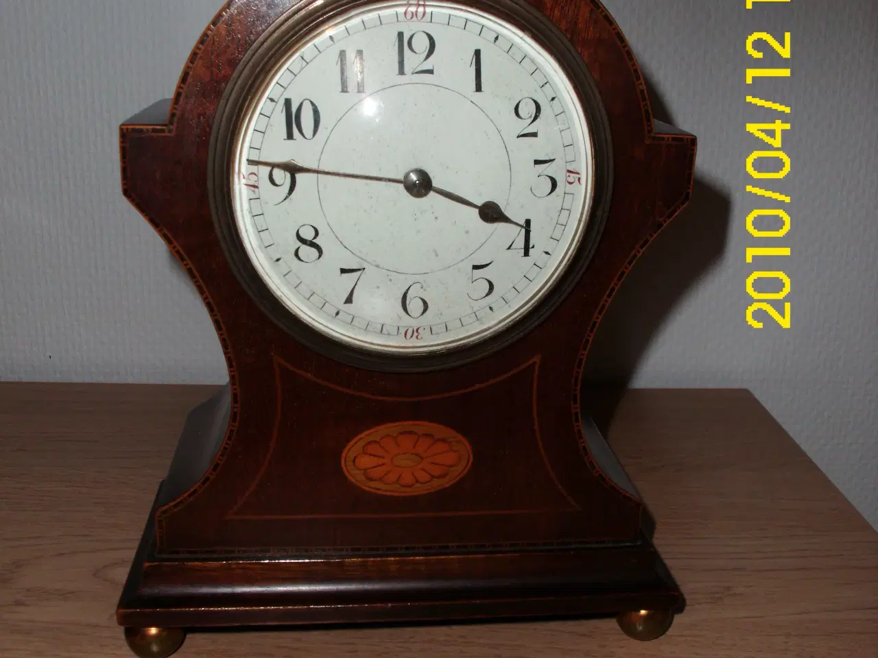 Billede 1 - Mantel Clock mahogani indlagt