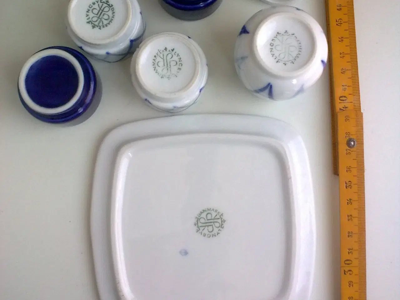 Billede 3 - Lyngby blå flamme Harlekin porcelæn