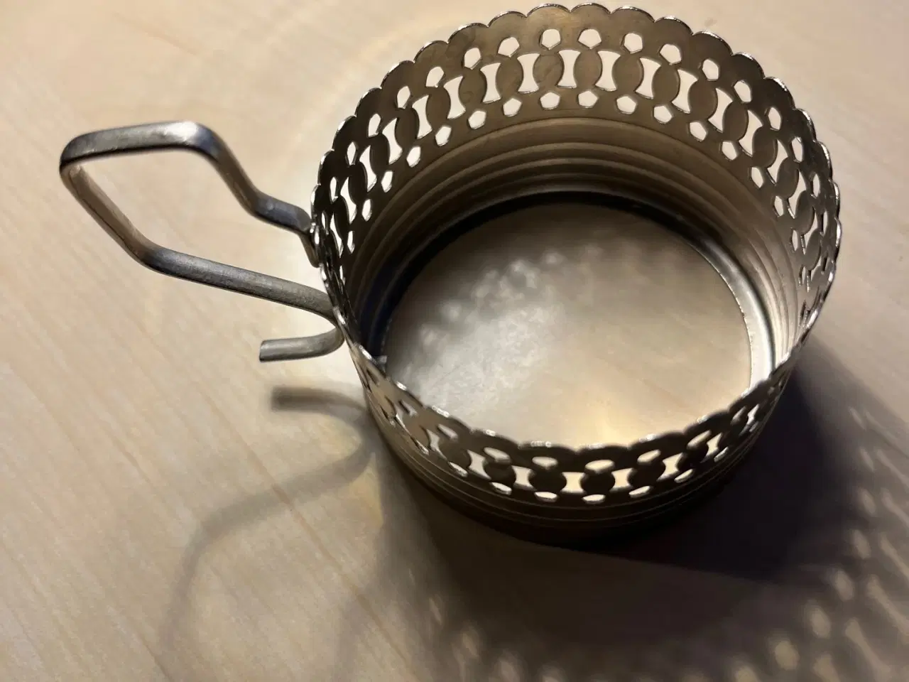 Billede 2 - 4 stk. Vintage Retro Glas- / Kopholder i Metal