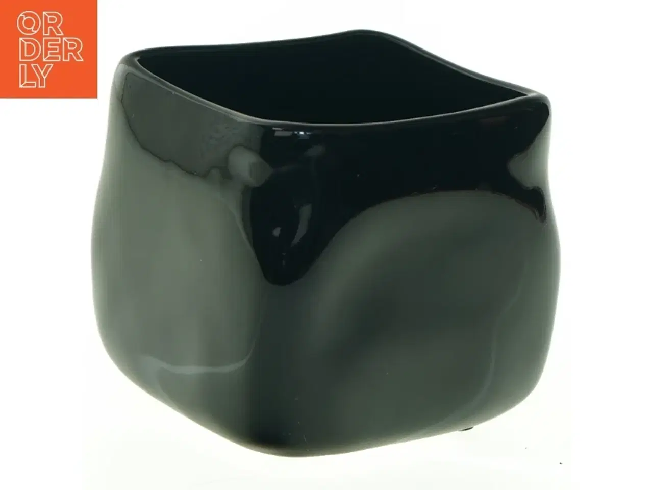Billede 1 - Sort keramikvase fra Krifon (str. 8 cm. 9 x 9 cm. nå)