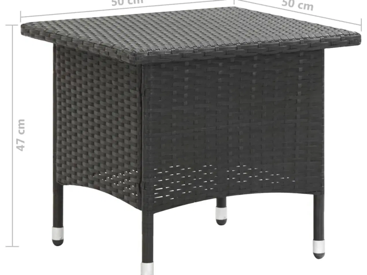 Billede 5 - Tebord 50 x 50 x 47 cm polyrattan sort