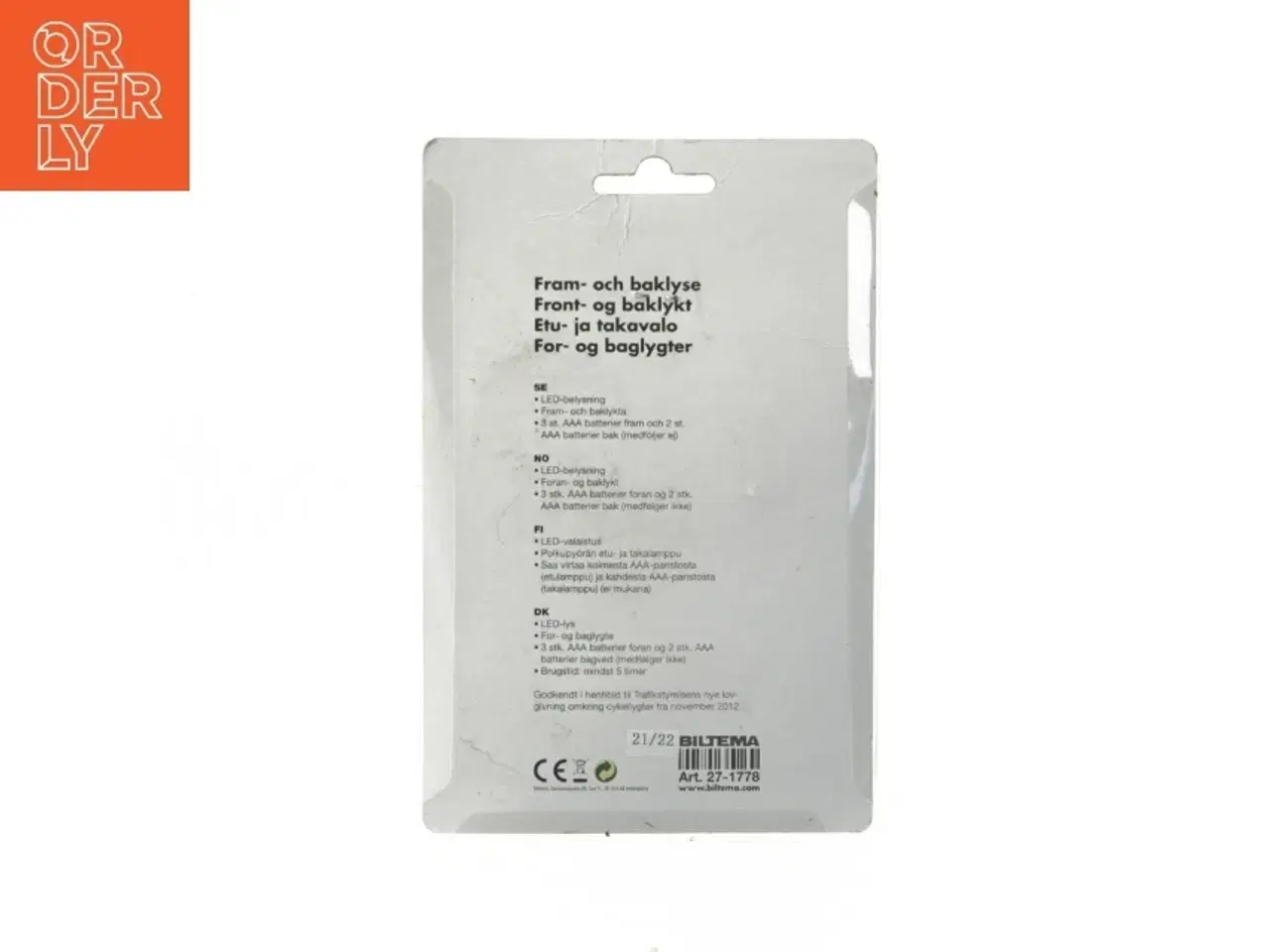 Billede 2 - LED cykellygter sæt fra Biltema (str. 25 lm)