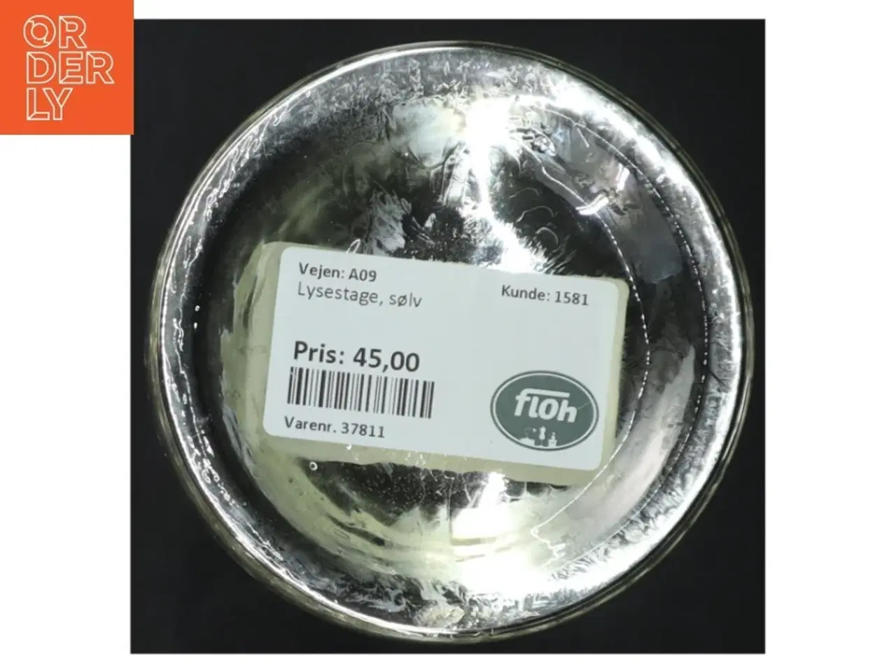 Billede 2 - Glas lysestage med sølvbelægning (str. H. 25,5 cm)