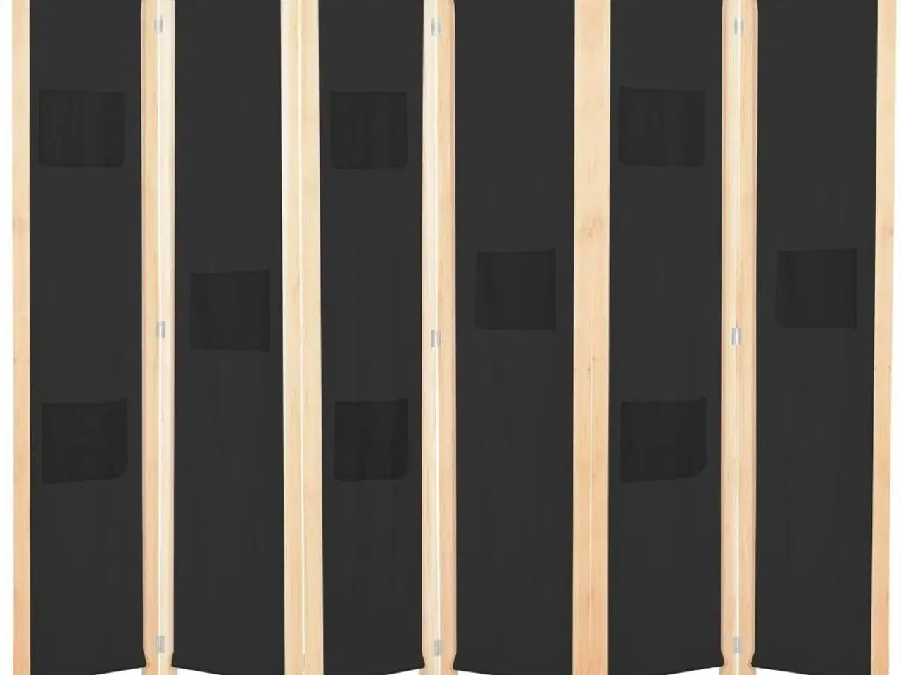 Billede 1 - 6-panels rumdeler 240 x 170 x 4 cm stof sort