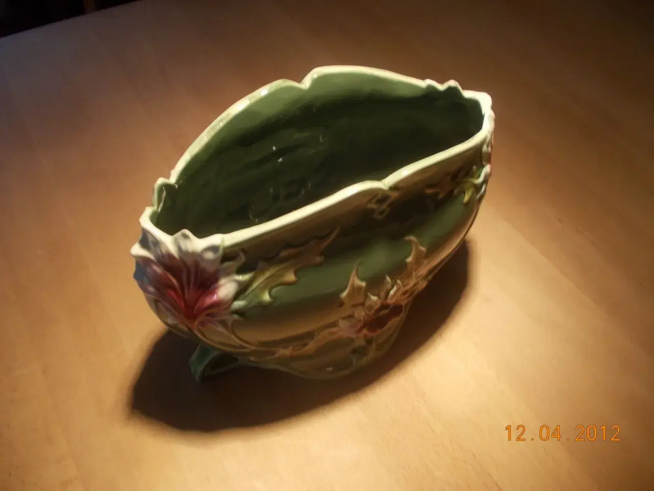 Billede 2 - grøn fajance vase