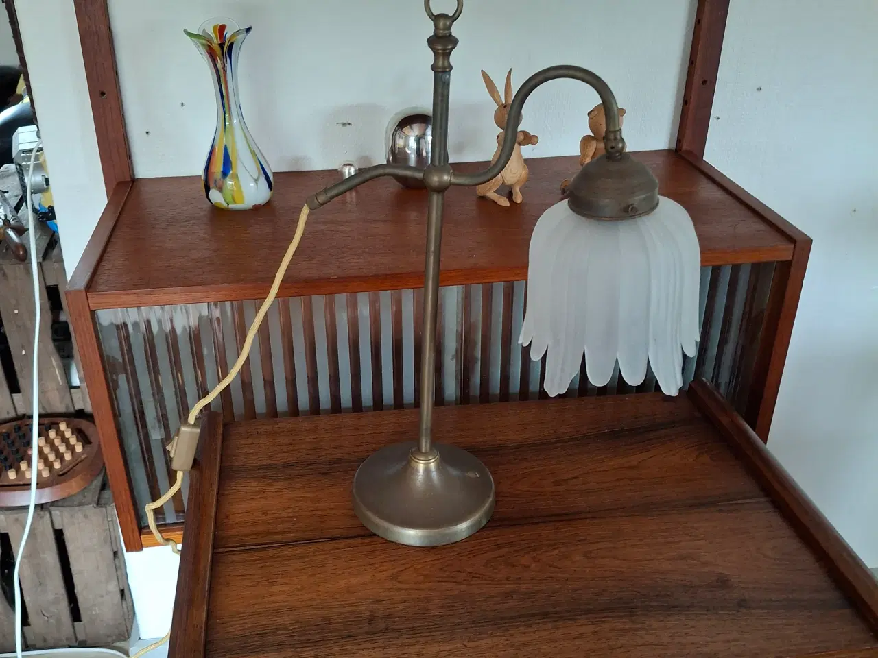 Billede 1 - Ældre dansk bordlampe I art nouveau stil 