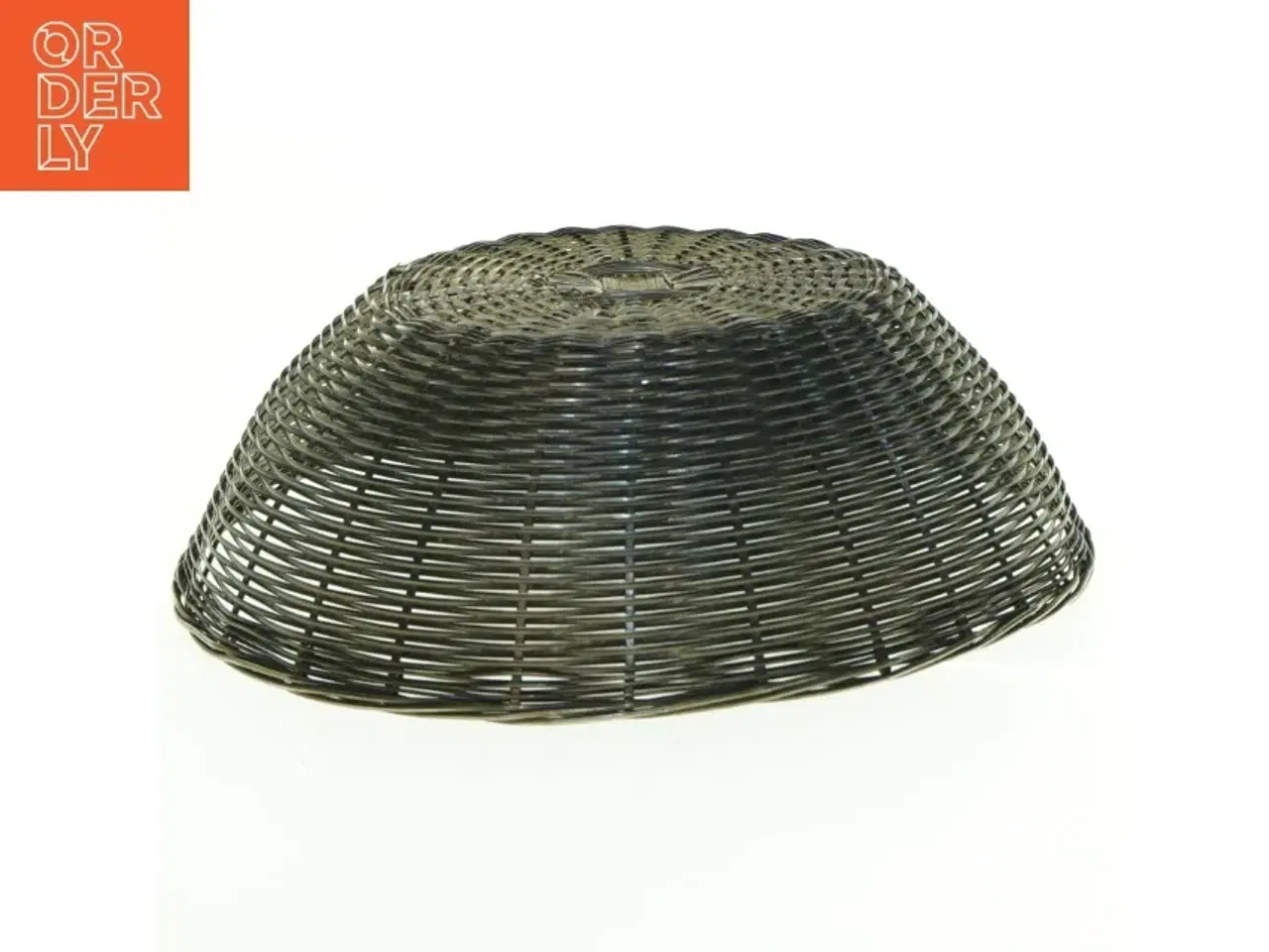 Billede 4 - Sølv Fil de Fer Flettet Metal Kurv (str. Diameter 23 cm h 7 cm)