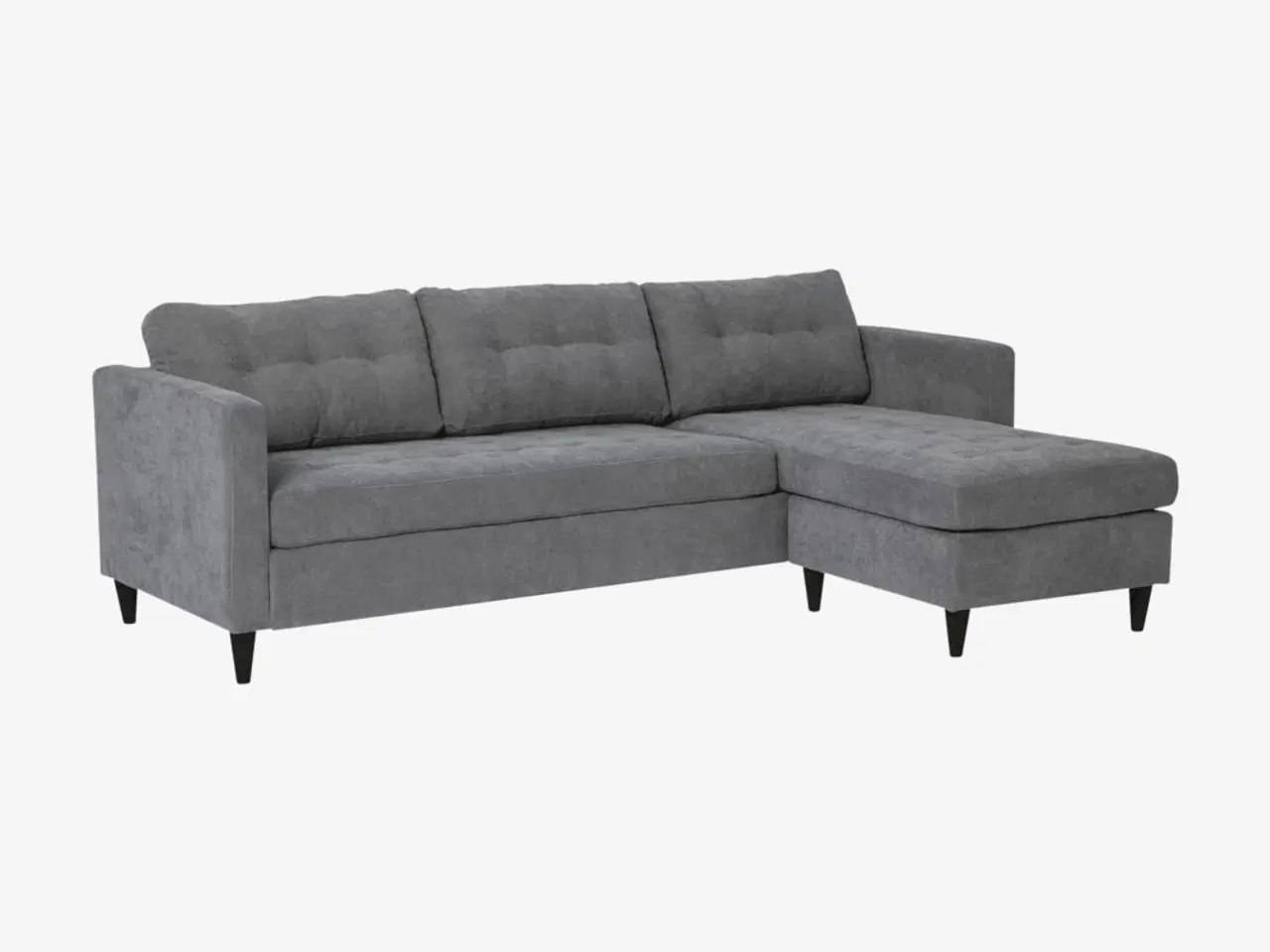 Billede 1 - Sofa med chaiselong med grå fløjl