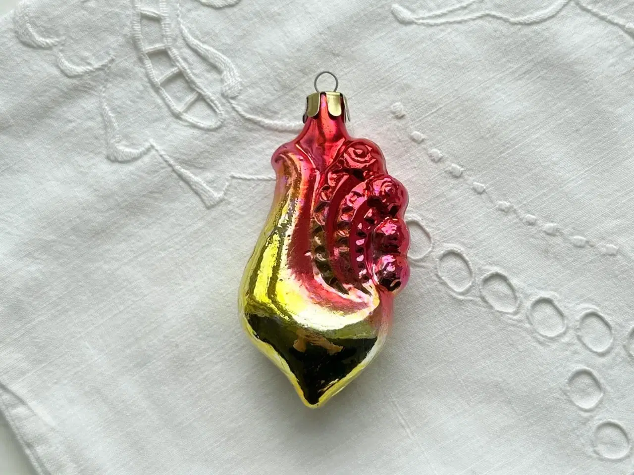 Billede 2 - Vintage glaspynt, hane, pink