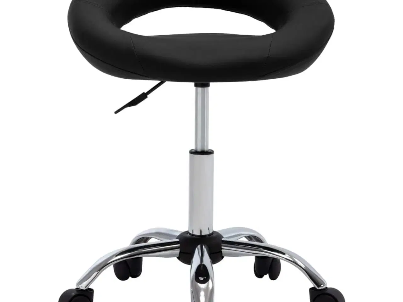 Billede 2 - Arbejdsstol med hjul kunstlæder sort