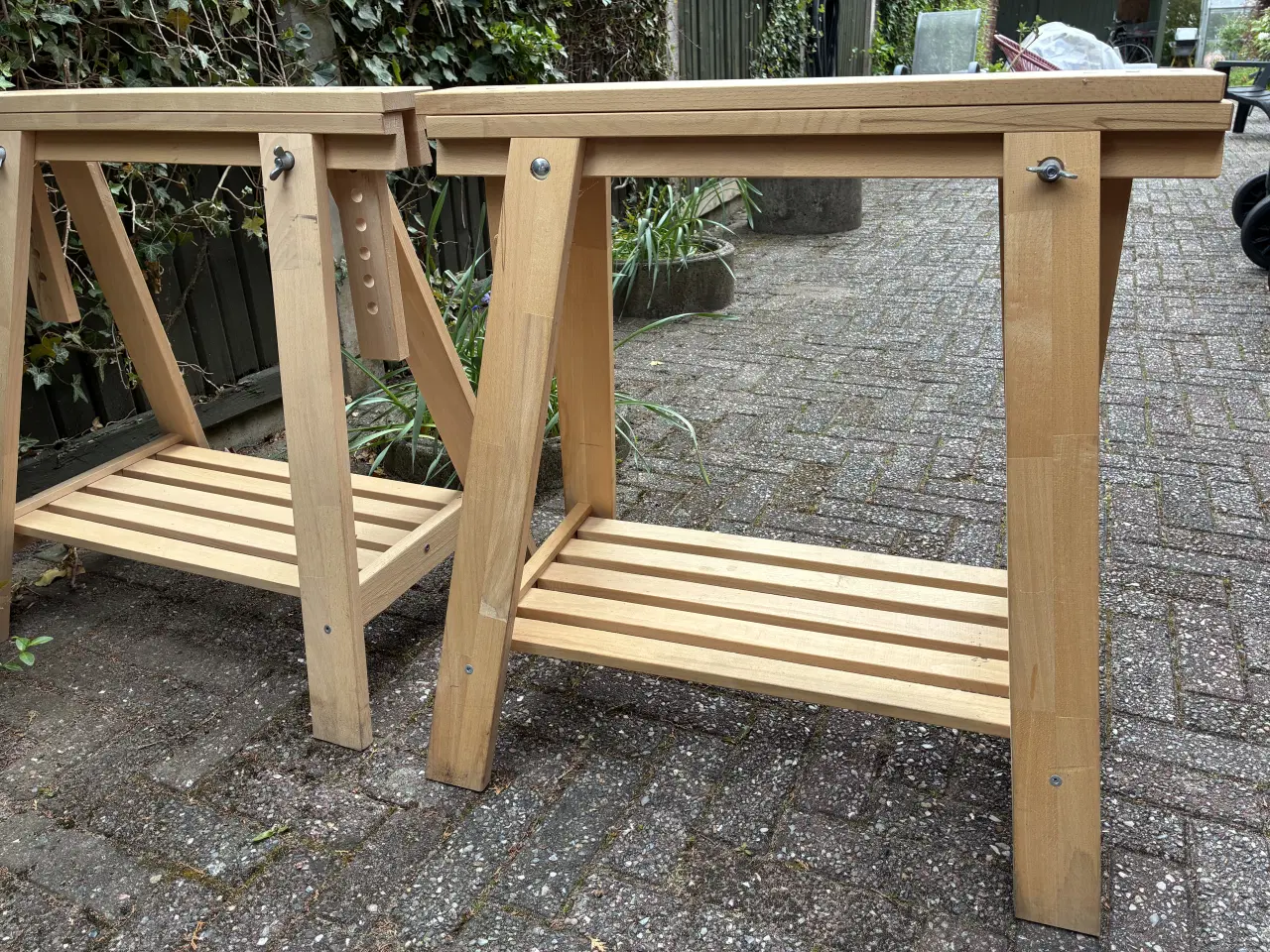 Billede 2 - 2 stk IKEA MITTBACK benbukke i birk.