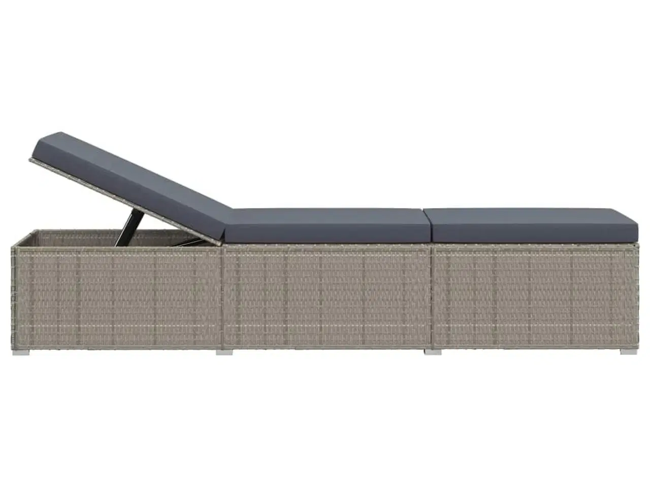 Billede 5 - Liggestol med hynde polyrattan grå