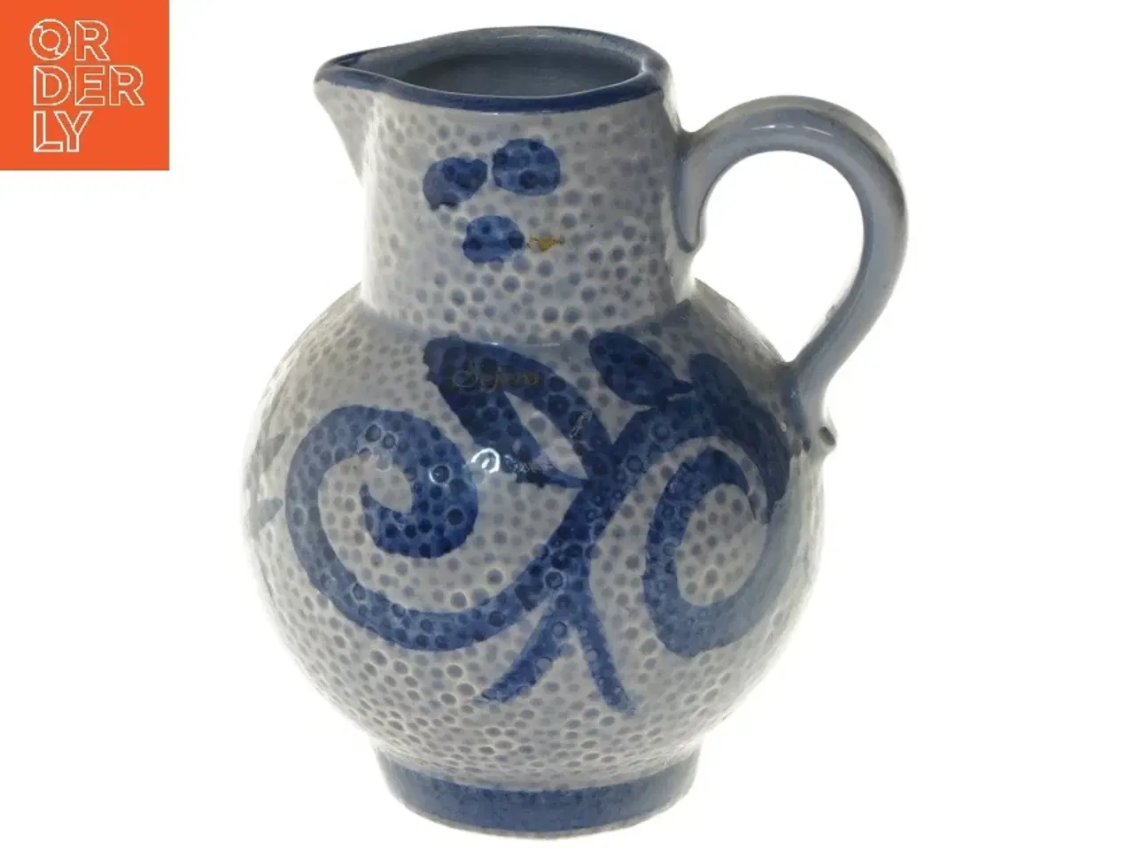 Billede 1 - Keramikkande med blåt motiv (str. 14,5 cm)
