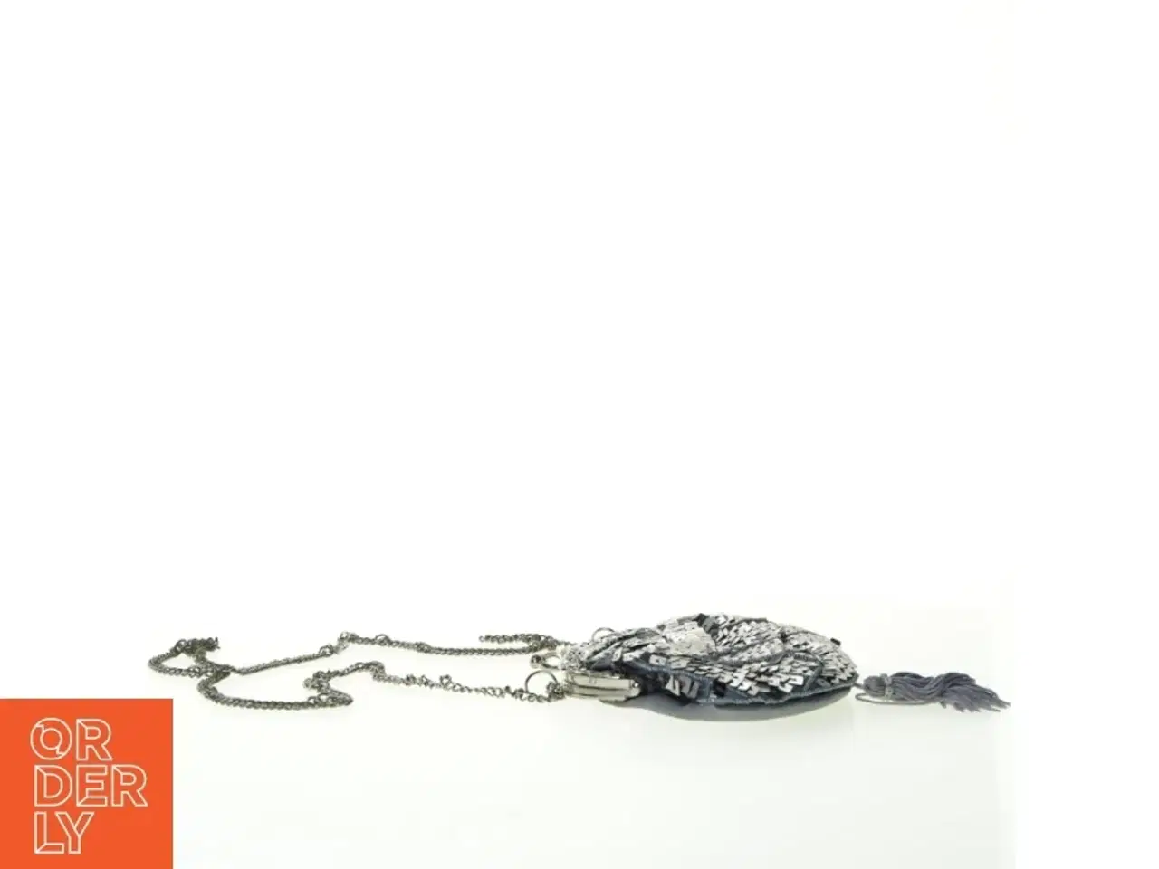 Billede 3 - Selskabstaske med sølvpailetter og kæde