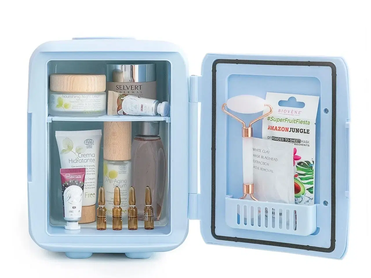 Billede 6 - Mini Cosmetics Køleskab Frecos - 4 L, blå