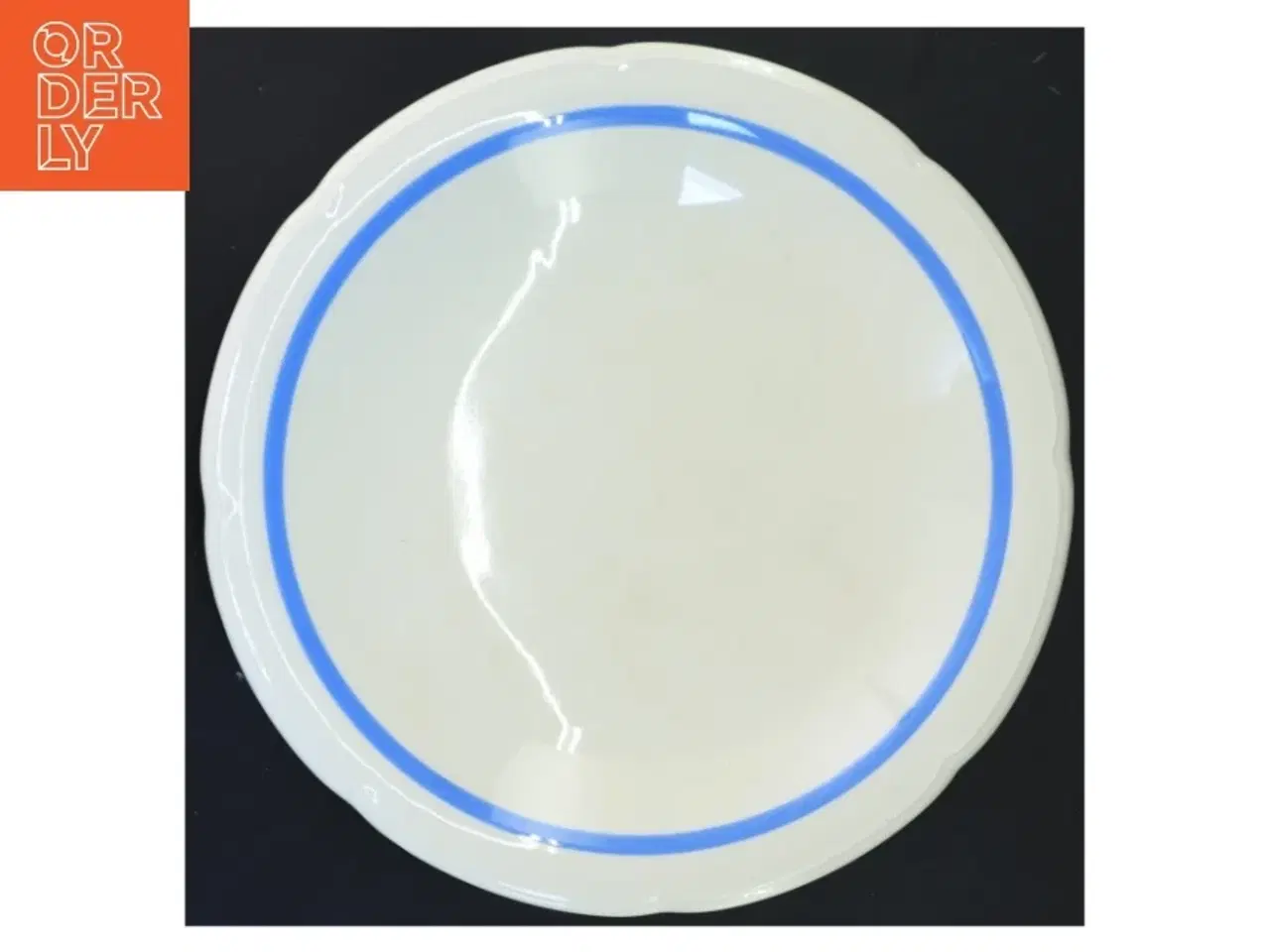 Billede 3 - Gammelt porcelænsfad me vid blå kant fra Design by Lone (str. Ø 27 cm)