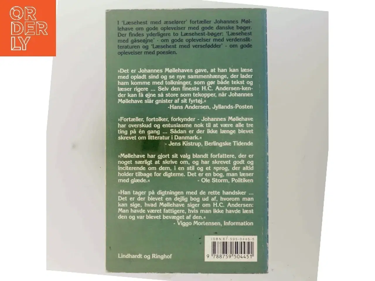 Billede 3 - Læsehest med æselører : oplevelser med danske bøger fra H.C. Andersen og Blicher til Benny Andersen og Lola Baidel af Johannes M&#