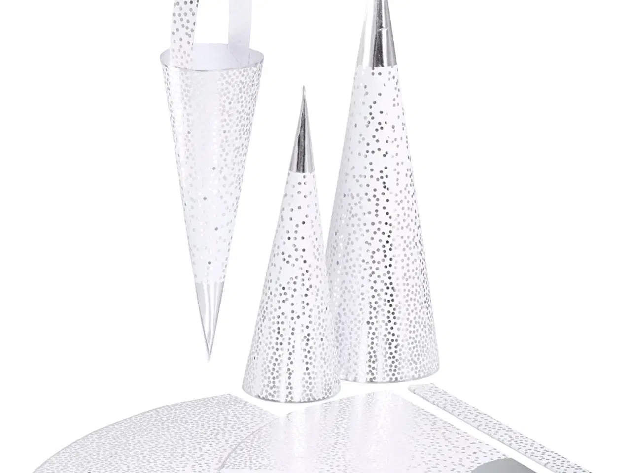 Billede 1 - Elegant Kræmmerhuse i Sølv og Hvid - 3 stk.