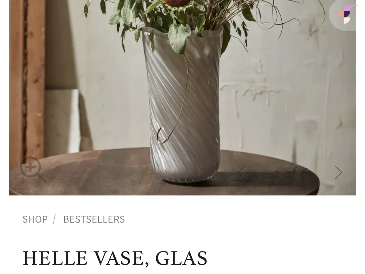 Billede 2 - NORDAL: Helle vase af glas 