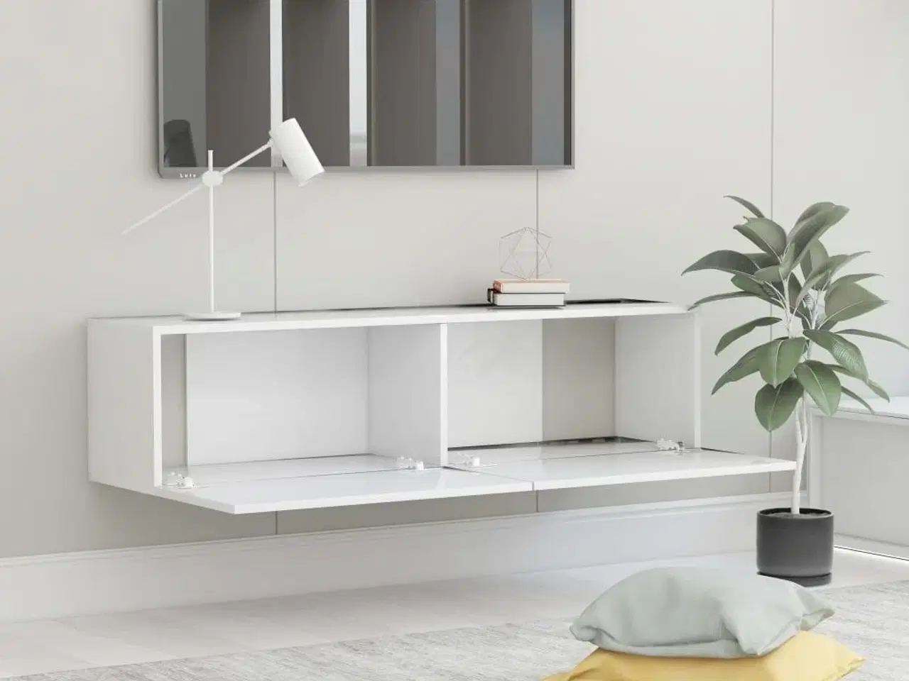 Billede 3 - Tv-skab 120x30x30 cm konstrueret træ hvid