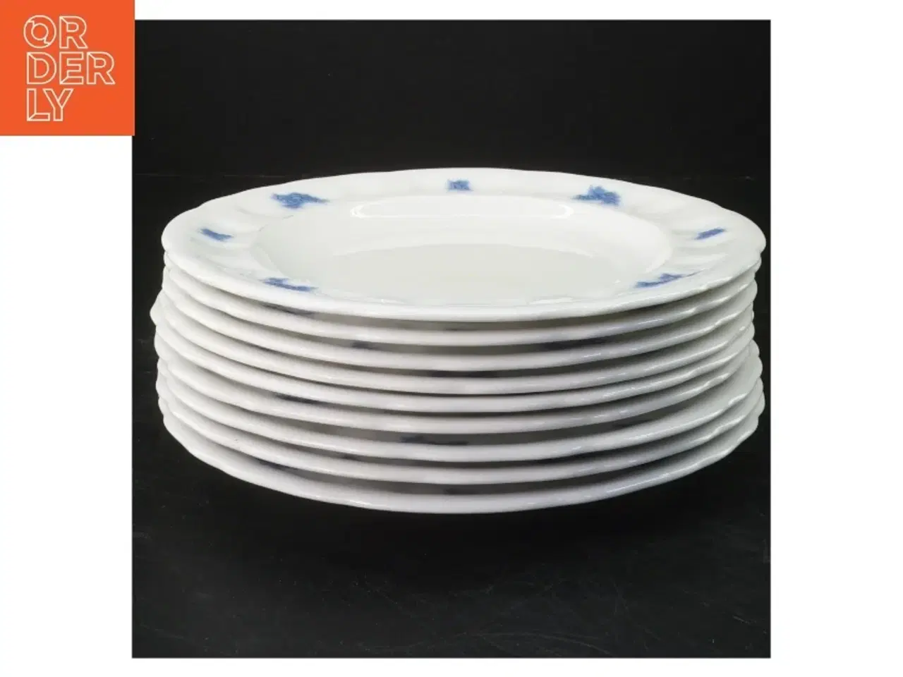 Billede 1 - 9 middagstallerkener fra Gustavberg Blå Blom (str. Ø 21 cm)