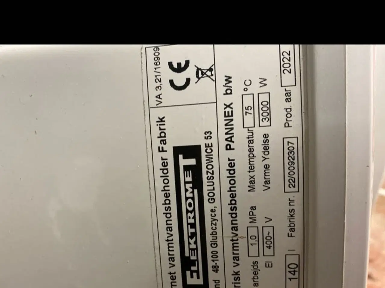 Billede 1 - El vandvarmer 