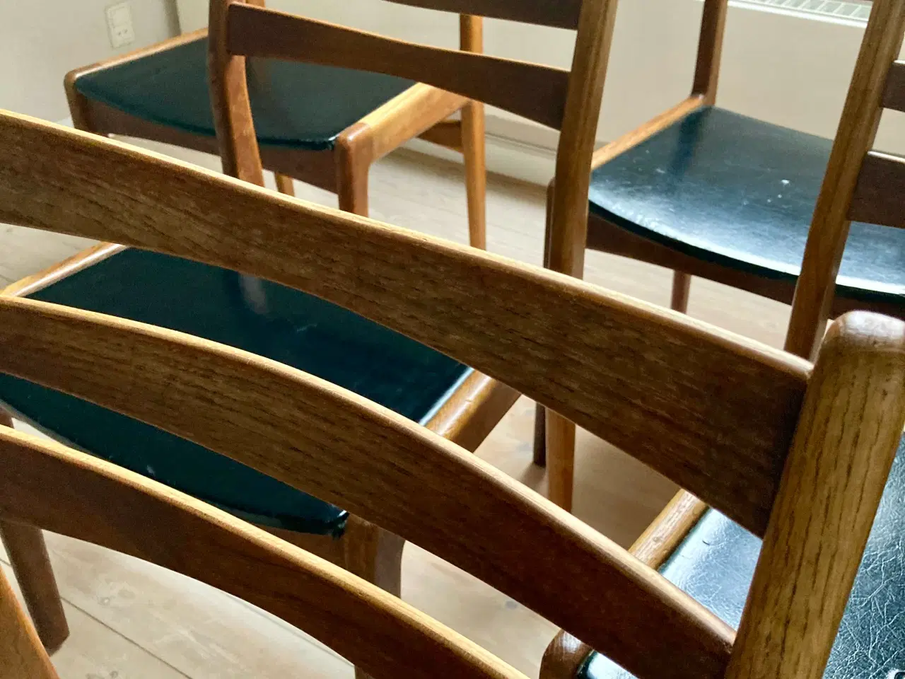 Billede 6 - 6 (7) teak / eg stole 60’erne Slagelse Møbelværk m