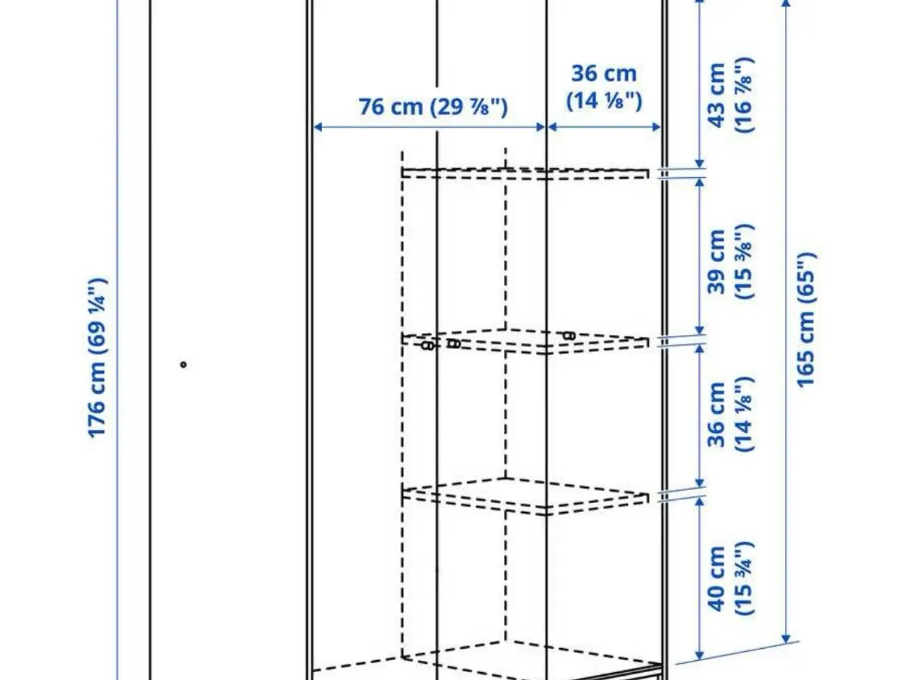 Billede 6 - Kleppstad Ikea garderobeskab i god og pæn stand 