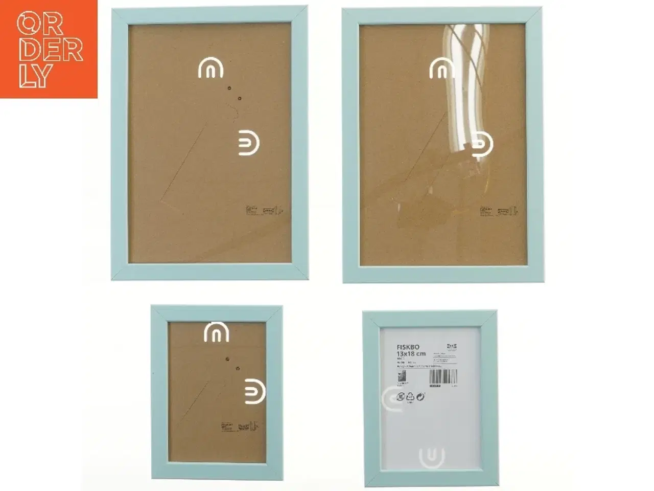 Billede 1 - Blå billedramme sæt fra IKEA (str. 2 stk 13x18 & 2 stk. 33,5x24 cm)