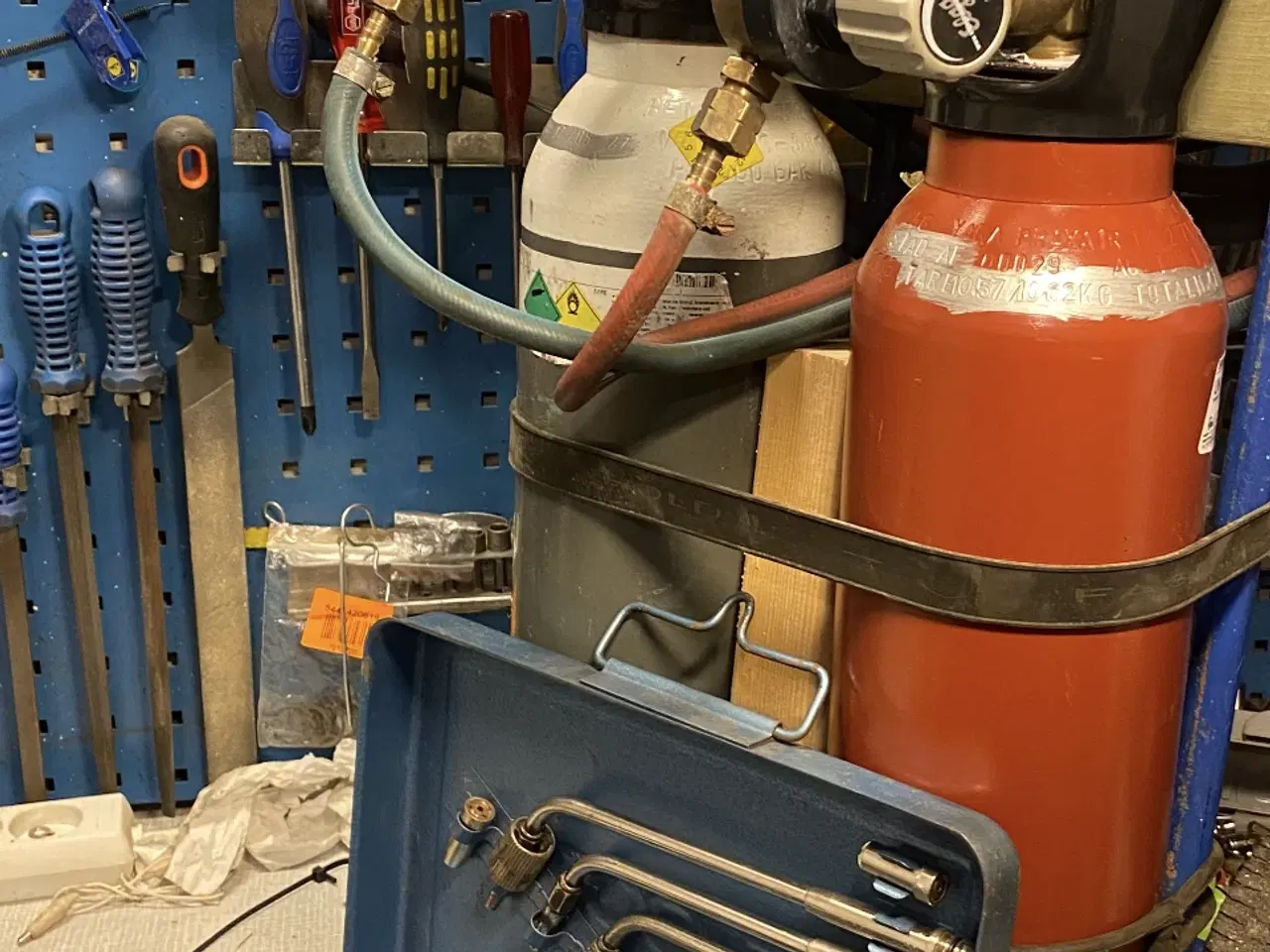 Billede 1 - gas og ilt sæt på vogn 5 kg ejerflasker helt nye 
