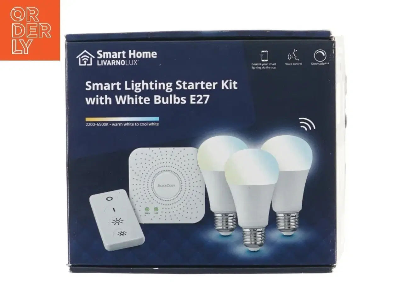 Billede 1 - Smart lys starter kit med hvide pærer E27 fra Silvercrest (str. Ø 60 mm længde 115 mm)