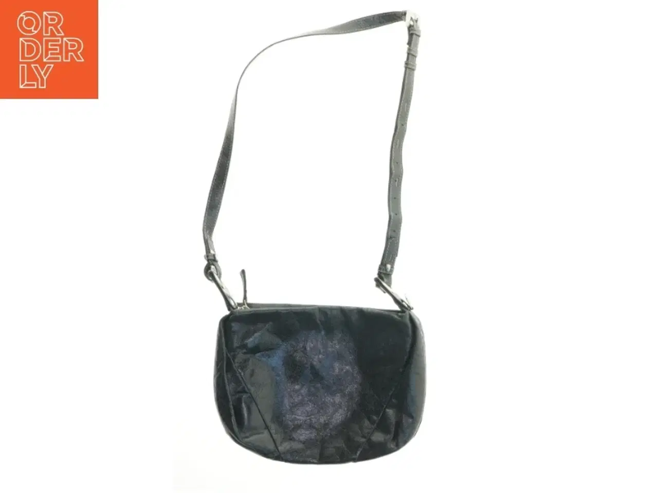 Billede 2 - Sort skuldertaske i læder fra Adax