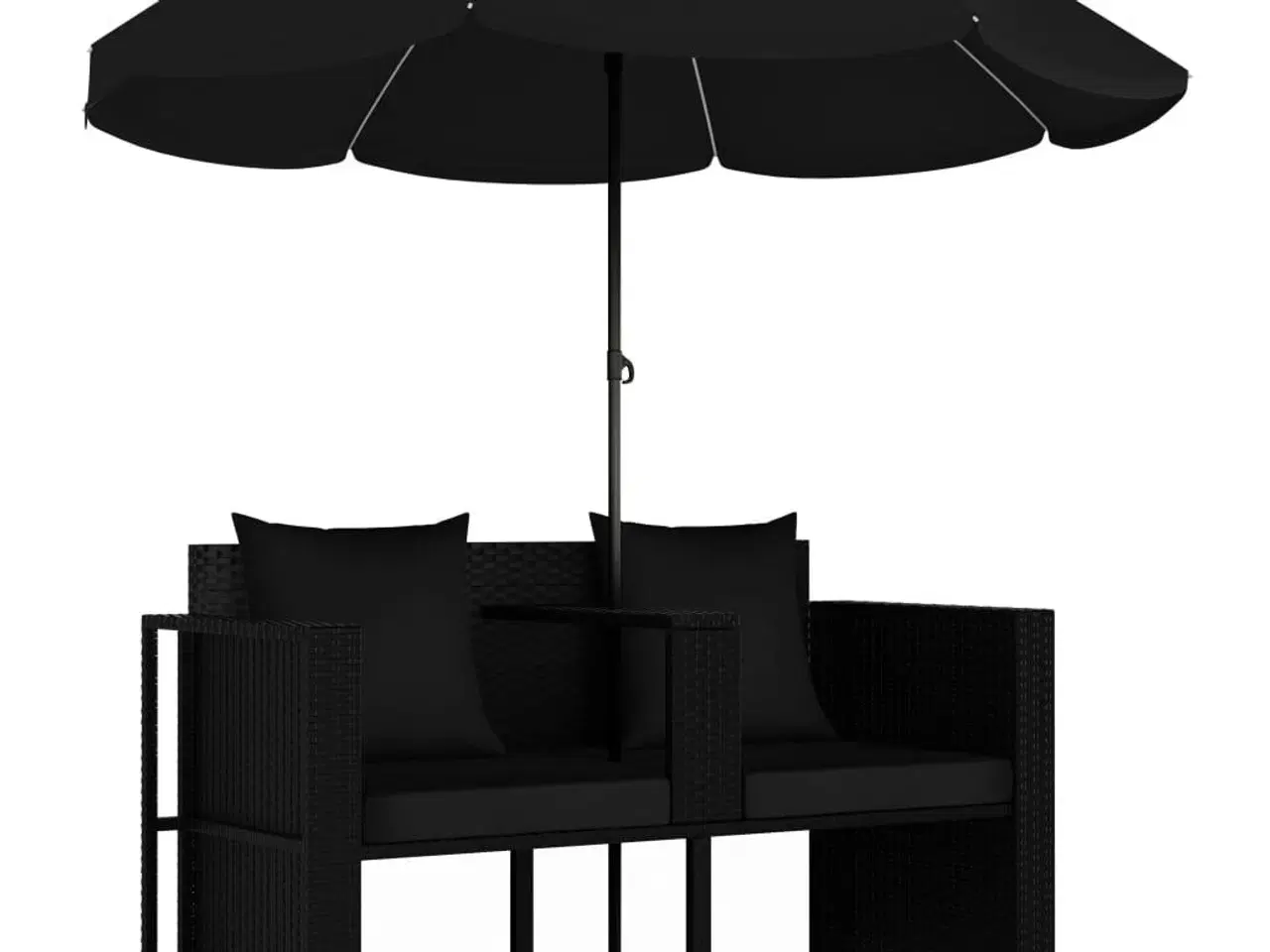 Billede 2 - Liggestol med hynde polyrattan sort