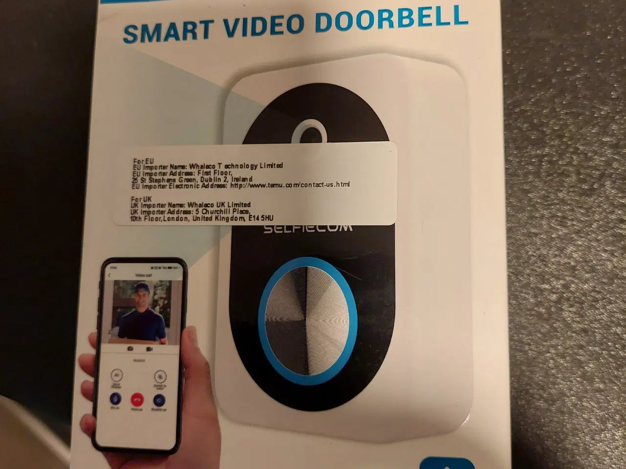 Billede 1 - 1 sæt smart visuel dørklokke, 2,4 GHz Wifi trådløs