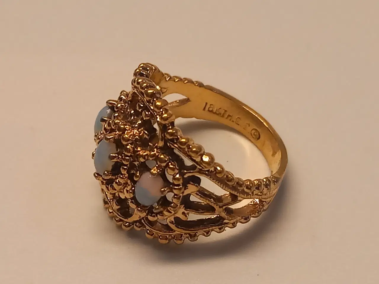 Billede 1 - Vintage ring 18 kt guldbelagt.