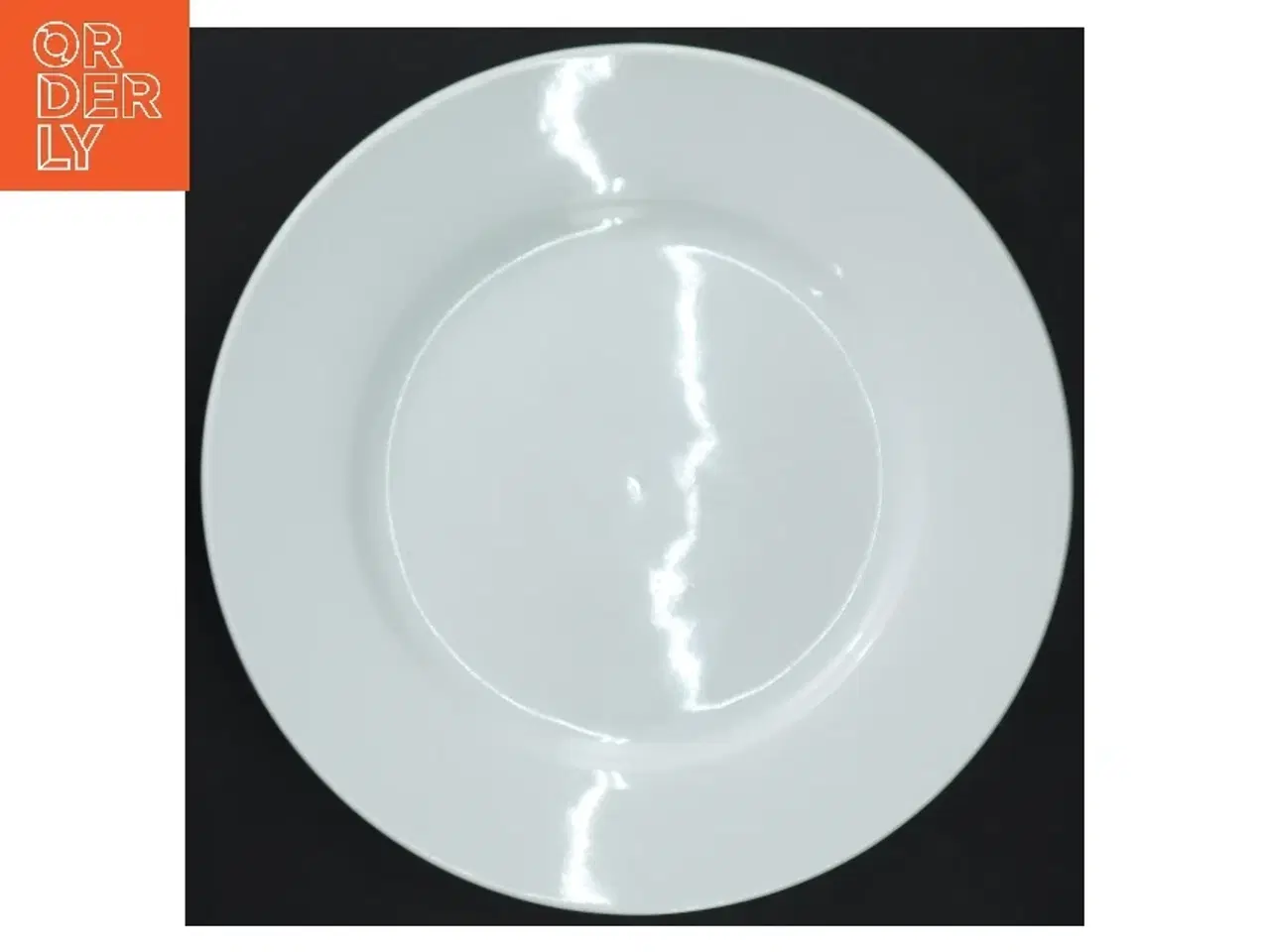 Billede 4 - Hvid porcelænstallerken, 5 stk, flade (str. 23 x 3 cm)