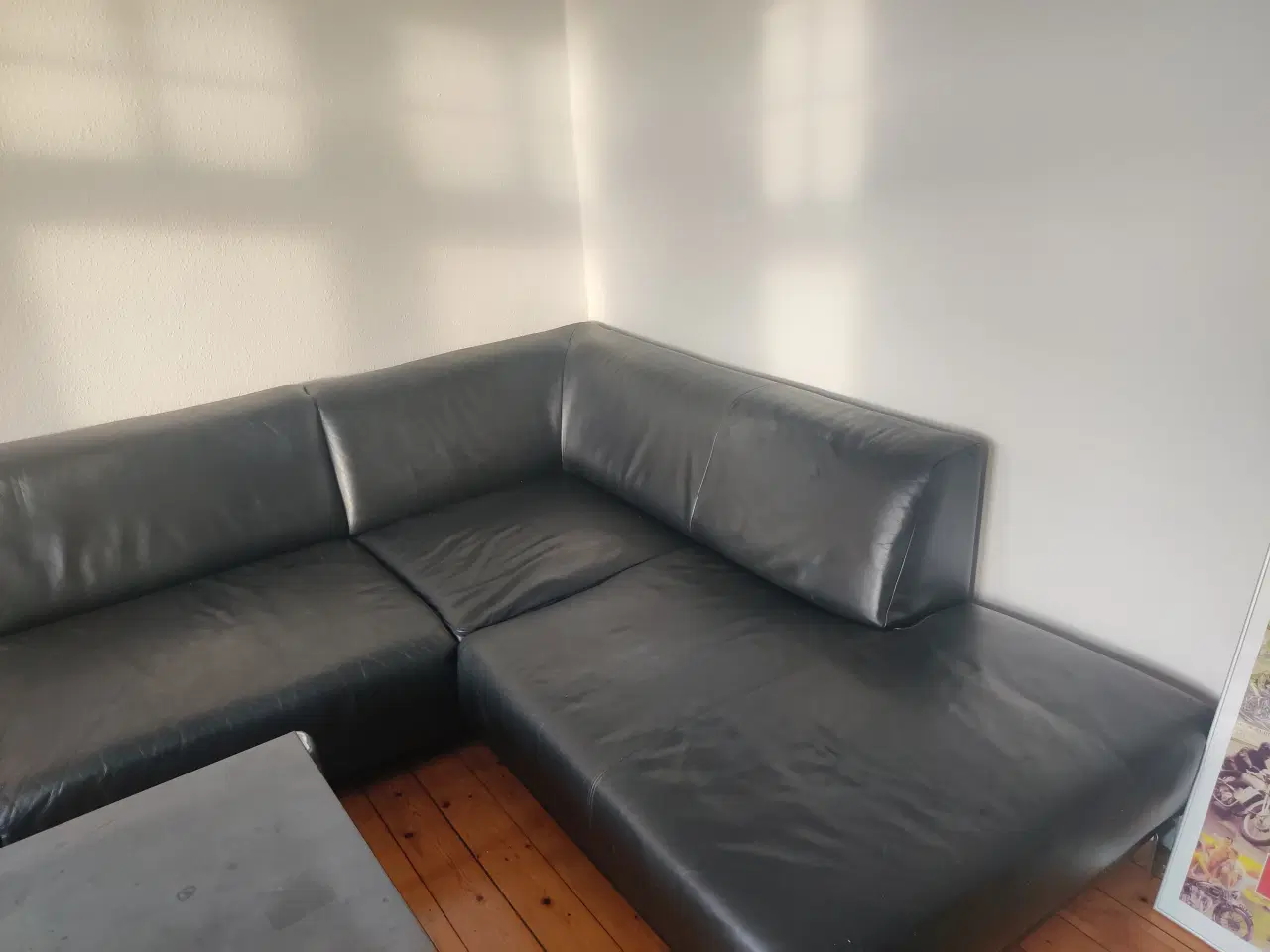 Billede 3 - Lædersofa med chaiselong