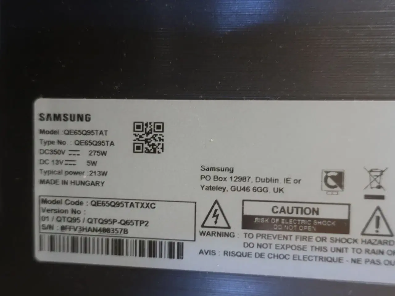 Billede 3 - TV 65" SAMSUNG QE65Q95TAT